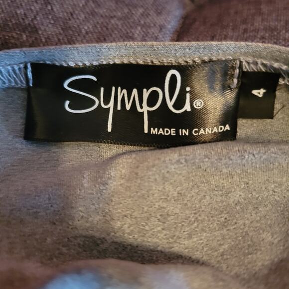 Sympli Nu Trapeze Dress Sze 4 Liquid Slinky Soft Stretch 3/4 Sleeve Pockets Gray - Picture 2 of 8